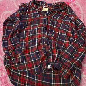 Vintage 2000s red and blue button up flannel